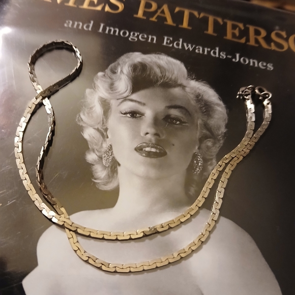 Vintage Sterling Silver Flat Chain Necklace Italy 925 14" - Picture 2 of 5